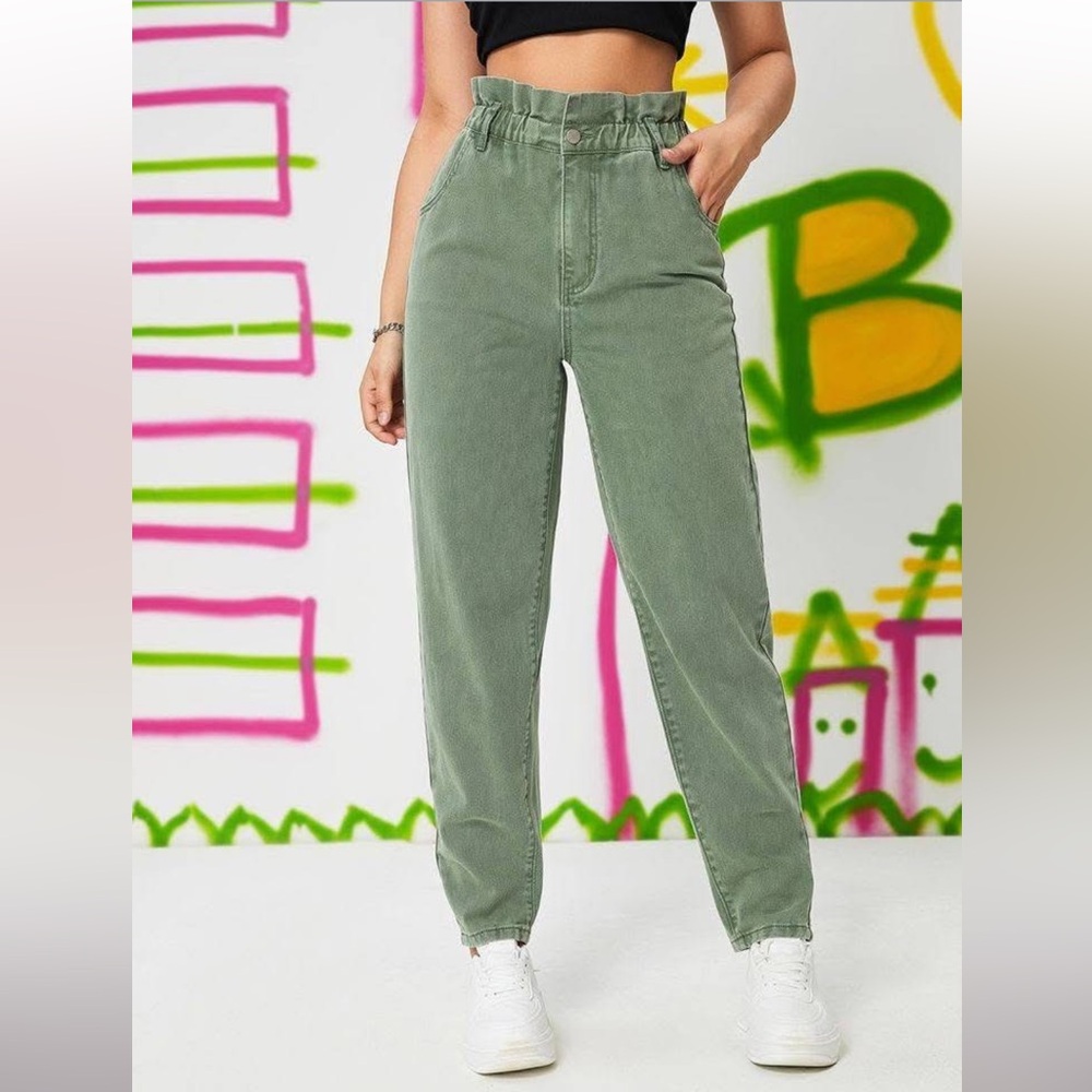 ZARA Baggy Paperbag Jeans High Rise Baggy Relaxed Jeans, Size 6